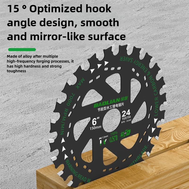 Baolian Lithium Battery Saw Blade Woodworking Alternating Tooth 4/5/6 Inch Cutting Machine Circular Saw Blade Energy Saving Type