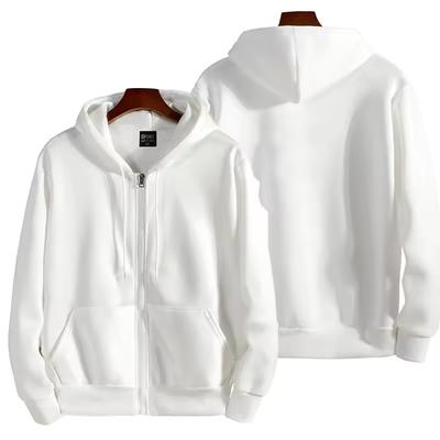 Męska Casualowa Kurtka z Kapturem Luźna Oversize Bluza Rozpinana Bluzy Jednolity Płaszcz Męski Odzież Wierzchnia Chic