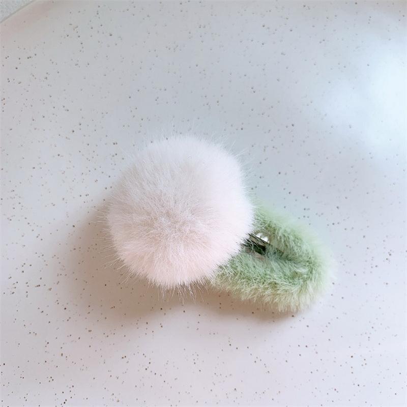 Cute Furry Hair Clip For Kids Fluffy Ball Barrette Girls Plush Hairclip Baby Pompoms Hair Tie Elastic Hair Rope Headdress