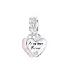 Nuovi Charm Ciondoli Cuore Rosa in Argento 925 per Bracciale Collana Gioielli Fai da Te Regalo di San Valentino per Lei