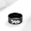 Polar Bear Flying Bird Forest Stainless Steel Ring Calls for Protecting Animal Environment Titanium Steel Ring