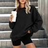 Damen Color Oversized Pullover Hoodie mit Taschen und