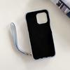 For iPhone 14 Pro Max Case Card Slots Mirror Design Jeans Cloth Texture PU Leather Back Cover with Strap