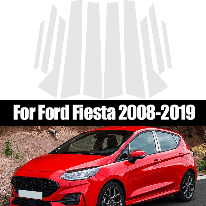 Silvery Car Door Window Center Middle Column BC Pillar Post Cover Trim Fit For Ford Fiesta 2008-2019