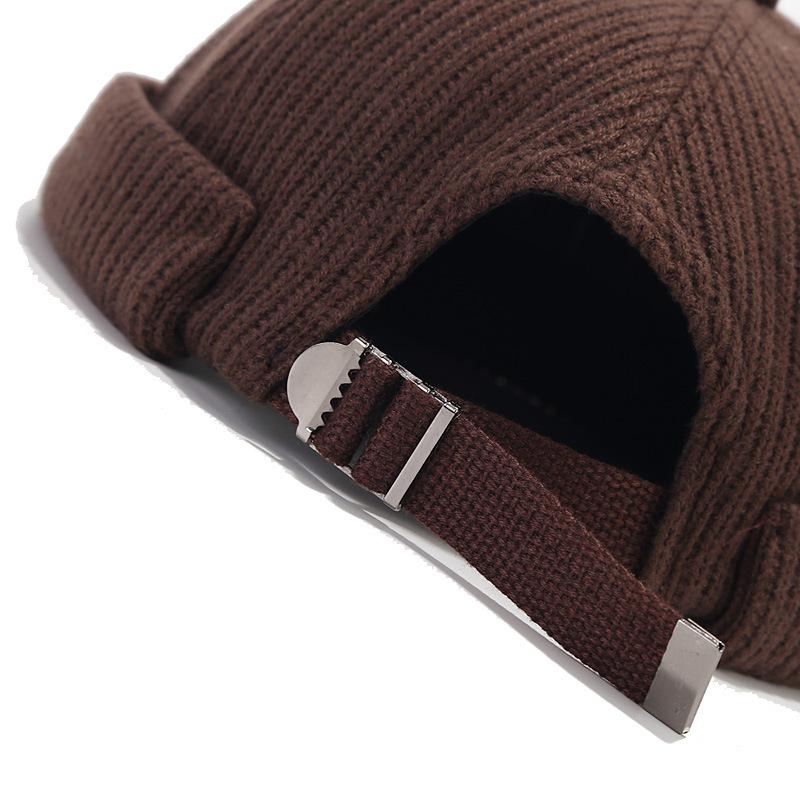 Wool Landlord Hat Autumn and Winter Korean Style Niche Sailor Melon Skin Hat Travel Yuppie Brimless Warm Hip Hop Hat Trend