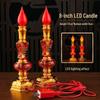God of Wealth LED Candle Lights: USB-Powered Long-Lasting Crystal Buddha Lamp Pair