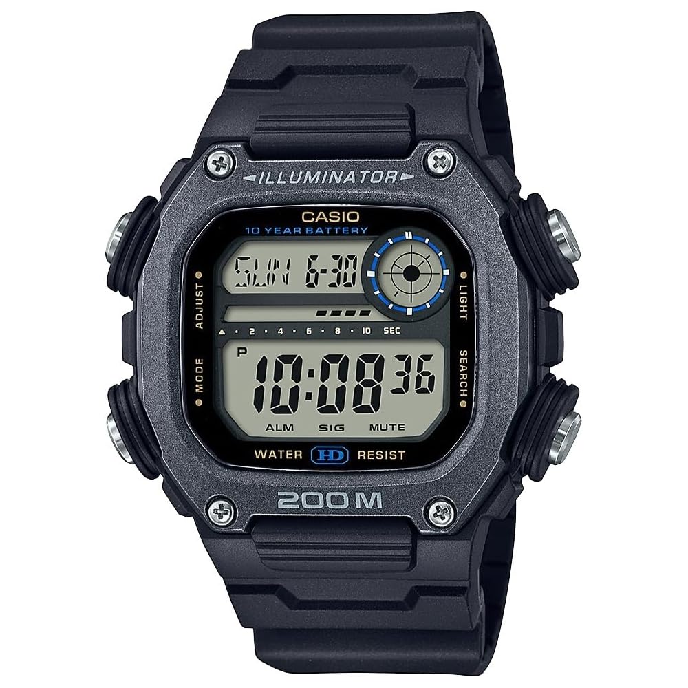

Casio Illuminator Men s Watch DW-291HX-1AV Black 10-Year Battery Extra Long Strap Modern Design