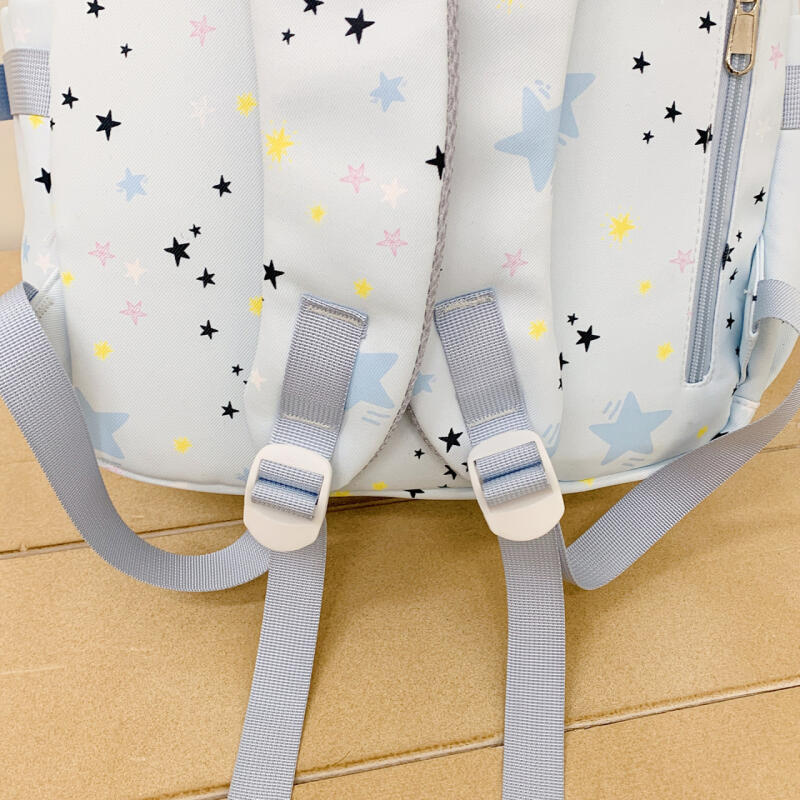 Cute Star-Print Nylon Backpack – Stylish & Lightweight School Bag for Girls, Teens, and Women