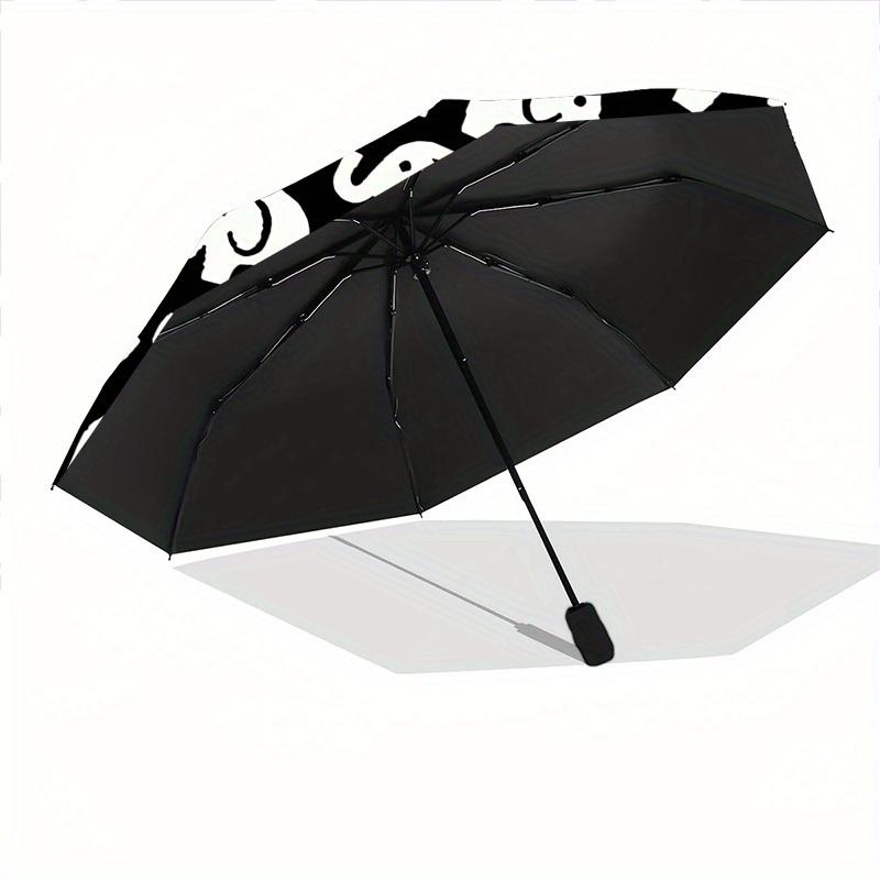 1pc Elephant Pattern Automatic Open/Close Umbrella with Windproof, Functional Design, 8-Rib Sturdy Canopy