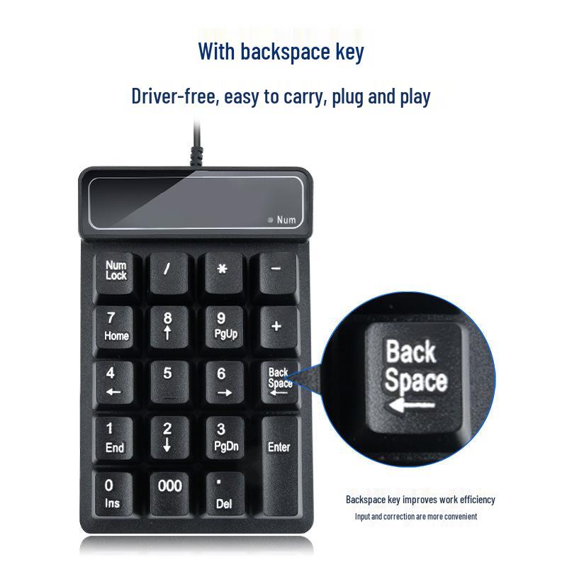 Waterproof Wired USB Keyboard with Suspended Mechanical-Feel Keys for Laptop & Cash Register