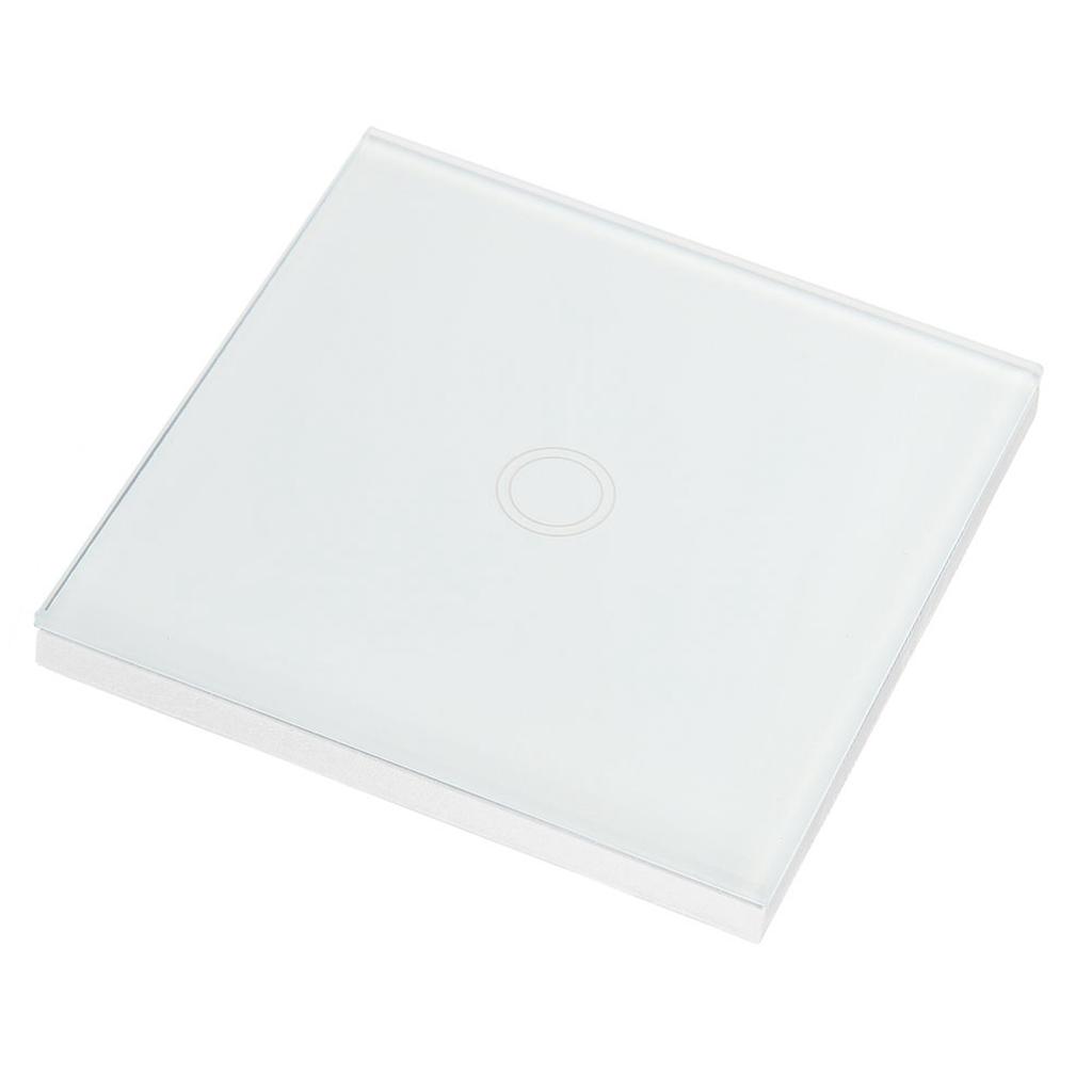 1 Way Tempered Glass Panel Smart Touch   with Wireless Remote Control (White)