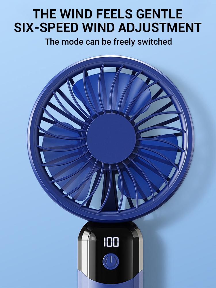 Mini Portable Handheld Fan Refrigeration Small Air conditioner 6 Speed wind Adjustable 2000mAh High-speed USB Outdoor CoolingFan