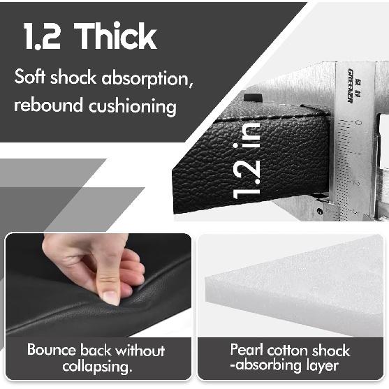 Foldable Mechanics Mat For Garage Work, 48 X 16 X 1.2 In Thick EPE Knee Pad Waterproof PU Leather Folding Mat With Carry Handle Portable For Garage,