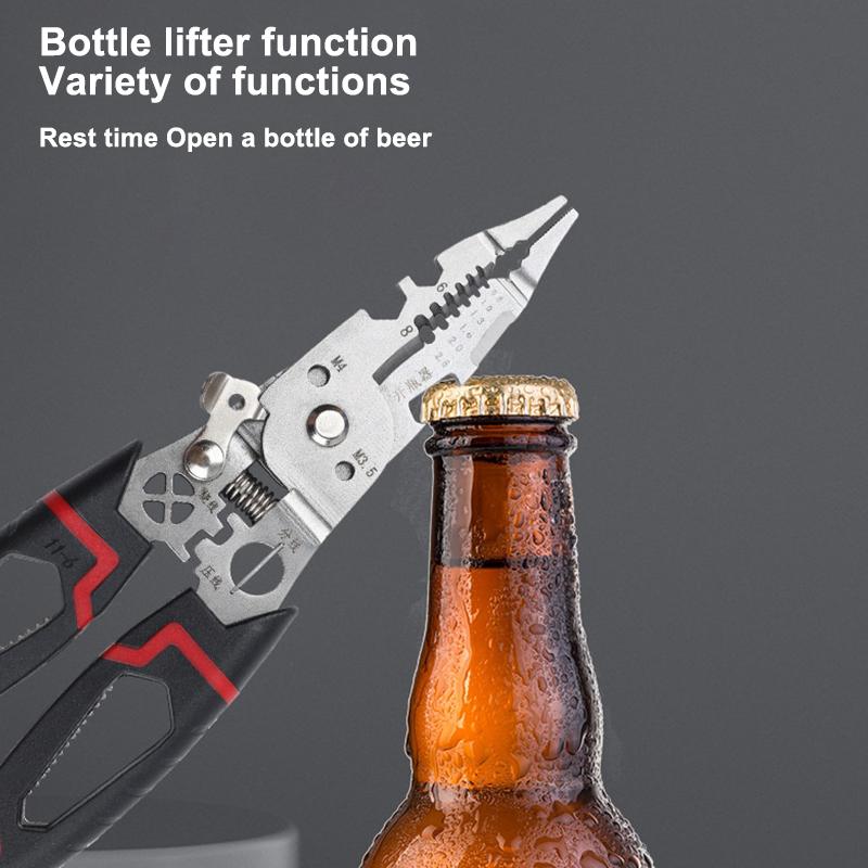 Multifunktionale Abisolierzange Abisolierzange Trenner zum Wickeln Schneiden Abisolierwerkzeug Elektrikerzange Inbusschlüssel