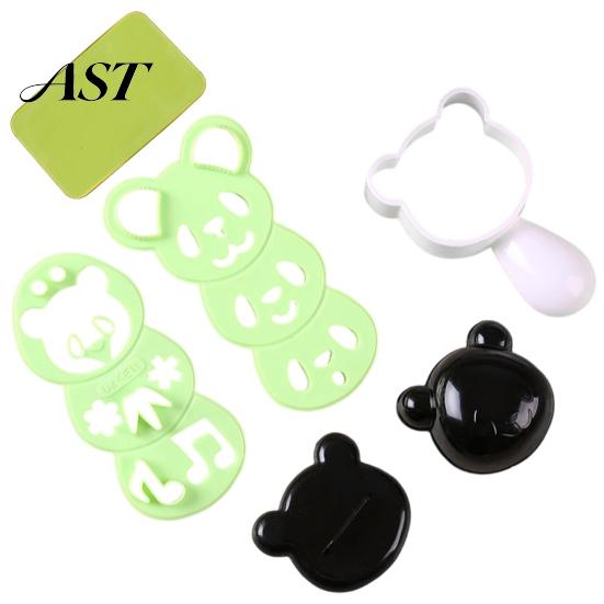 Picnic Food Shaping Tools Rice Ball Molds Kit, Cartoon Bear/Cat/Dog/Panda Shape Onigiri Maker, Home Baking And Cooking Gift Grade Plastic