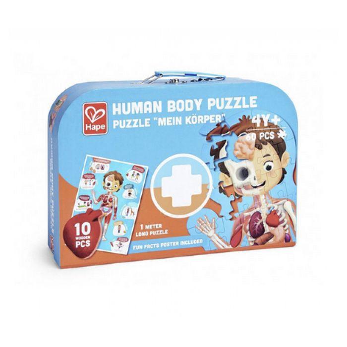 Puzzle du corps humain - HAPE - Anatomie éducative - 50 pièces - Affiche double face