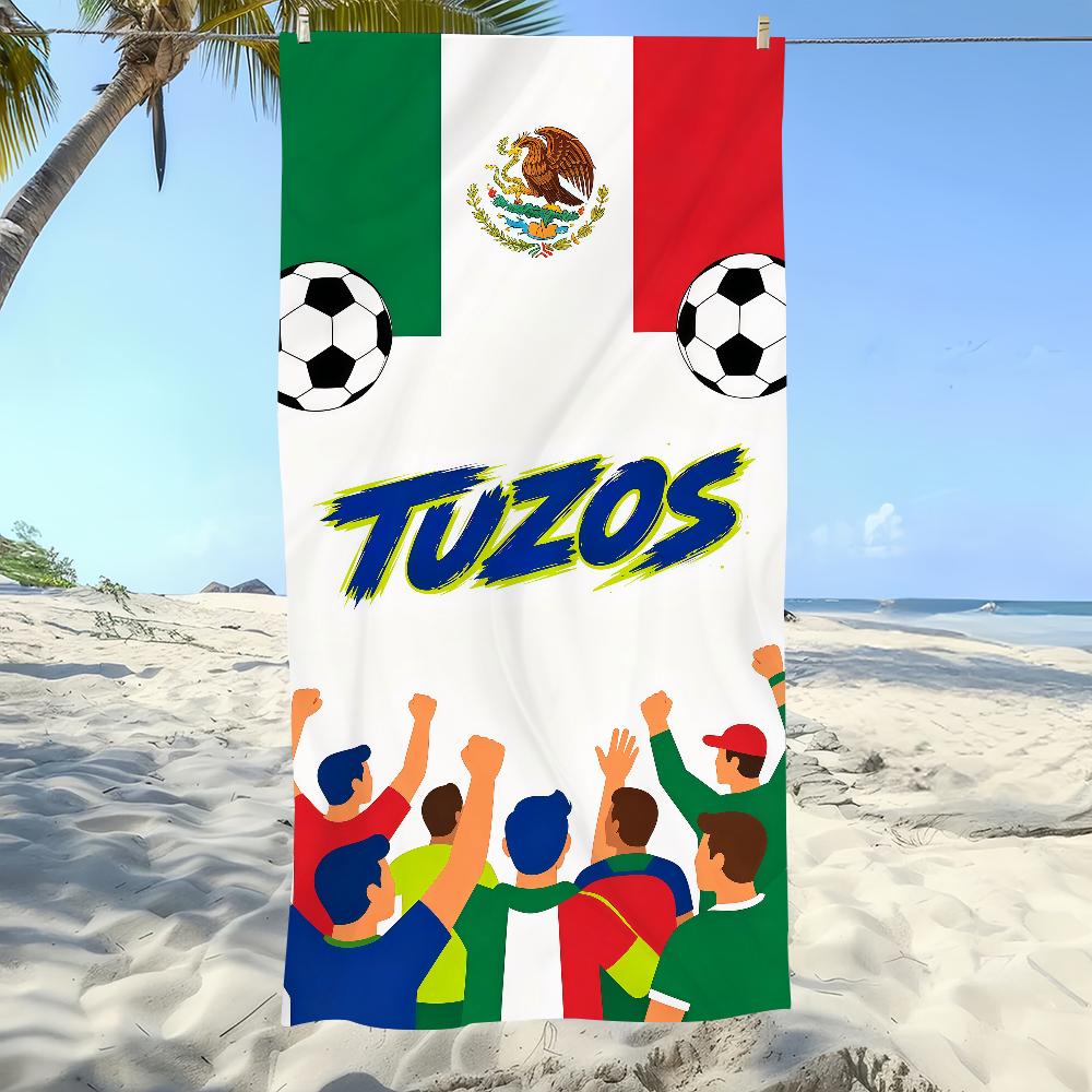 Mexican Fans Towel Beach Oversized Soft Ultra Absorbent Quick Drying Large Pool Travel Camping Bathroom