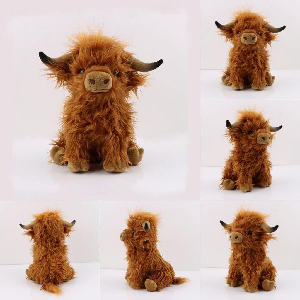 Scottish Highland Cow Plush Toy Soft And Skin Friendly Simulation Doll For Kids 9.8in Long-haired Gift