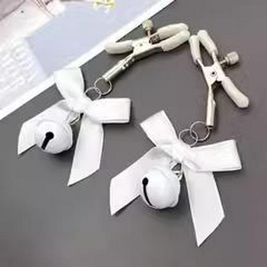 Women's Erotic SM Bell Nipple and Vaginal Clamps for Flirting, Clitoral Stimulation, and Maid Training