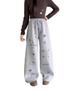 Girls' Black Velvet-Lined Sweatpants - Autumn/Winter 2025 Collection - Straight Leg Style for Older Children and Junior High Students