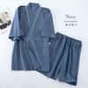 Jinbei pyjamas for kjølig overdel og underdel Japansk Dag Grå [Arcade] Menn, 100% bomull, Materiale, Sommer, Tynn, Romklær, Sett, Loungewear, Samue, Stil,