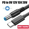 Router LED Strip USB C Adaptor Type C Adapter PD to 9V 12V 15V 20V 5.5x2.5mm Power Supply Cable