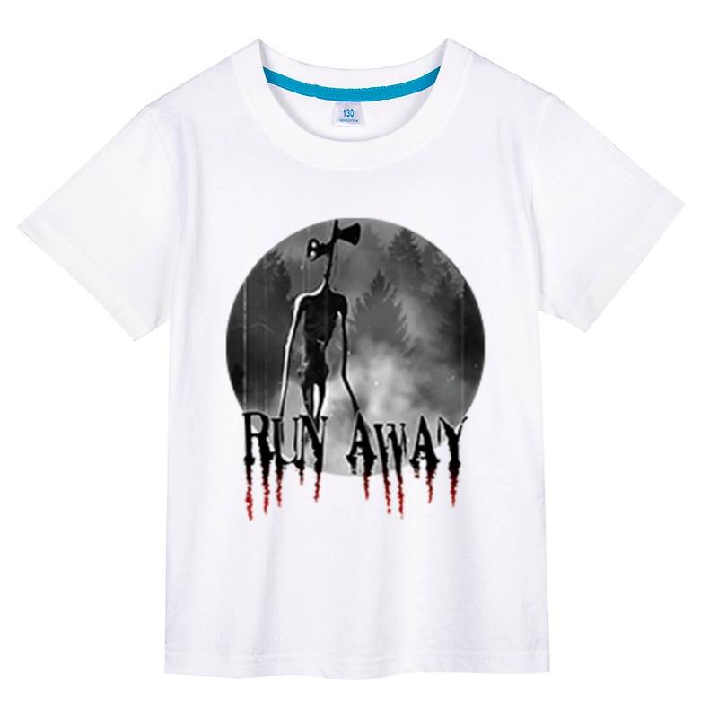 

Страшная сирена, повседневная детская футболка с принтом, жилет, футболки, летняя футболка с короткими рукавами для мальчиков и девочек, детская хлопковая одежда, топы, подарки 110 белый