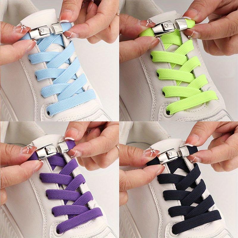 1pair No-Tie Shoelaces With Buckles For Sneakers Sports Shoes KTY