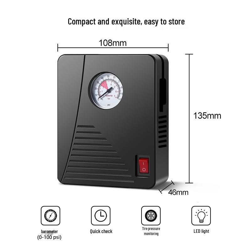 Compact Electric & Manual Tire Inflator for Cars, E-Vehicles & Bicycles