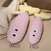 Stuffed Long Fish Pillow Cute Plaid Fish Cuddly Plush Toy Leg Pillow Back Support Headboard Cushion for Side Sleeping Sitting
