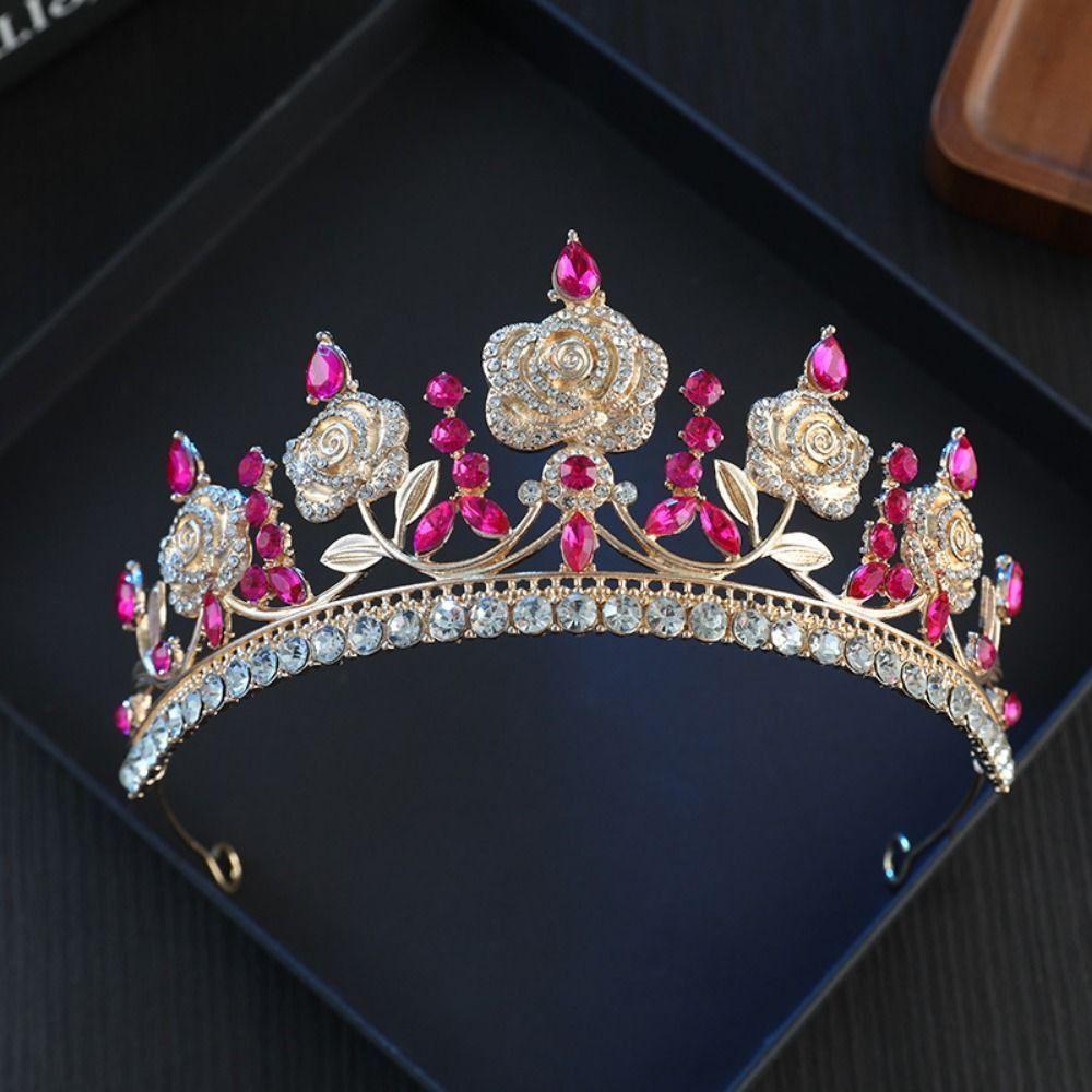 Sparkling Baroque Crystal Crown Gorgeous Elegant Baroque Queen Tiaras Shiny Dazzling Bridal Wedding Headwear Party Prom