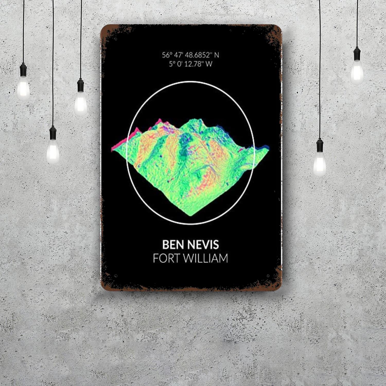 

ben nevis landscape Vintage Metal Tin Signs Posters Decor Retro Metal Plaque Wall Art Decor for Garage Bar 20x30cm（7.8x11.8inch）
