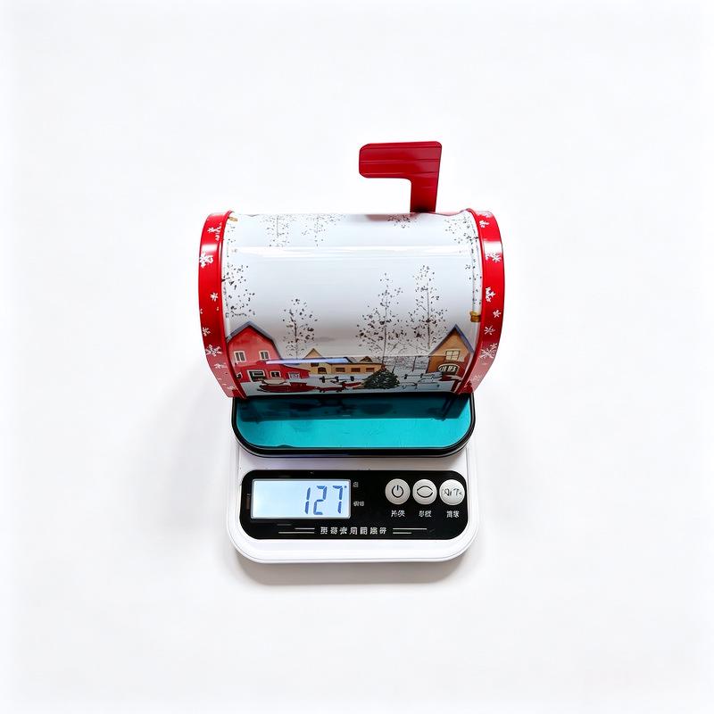 Christmas Mailbox Tin Gift Box - Ornament and Candy Holder