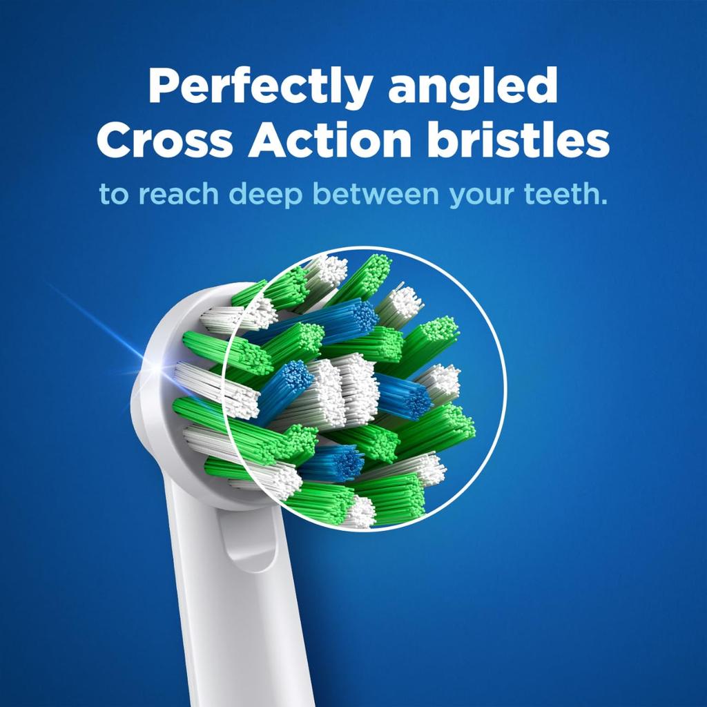 Oral-B ORIGINAL Cross Action Elektrische Zahnbürste Weiche Ersatz-Bürstenköpfe Für Vitality, Pro, Smart Serie, 4 Nachfüllpackungen
