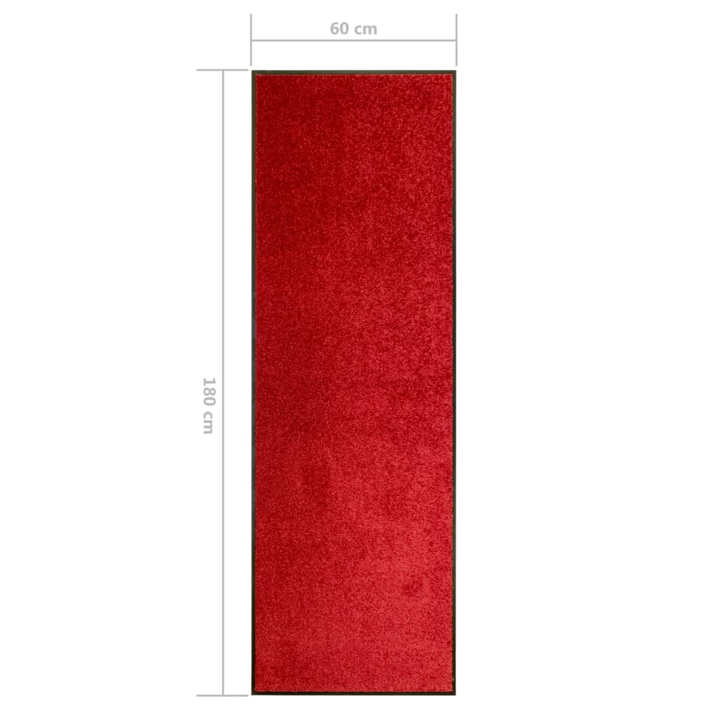 Washable Doormat Red 60 X 180 Cm