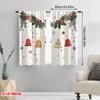 2 Stück, 2D-Flachdruck Vorhänge Digital bedruckte Weihnachtsglocken Stechpalmenbeeren (4) Polyester gewebt (ohne Stange) Festliches Ideal