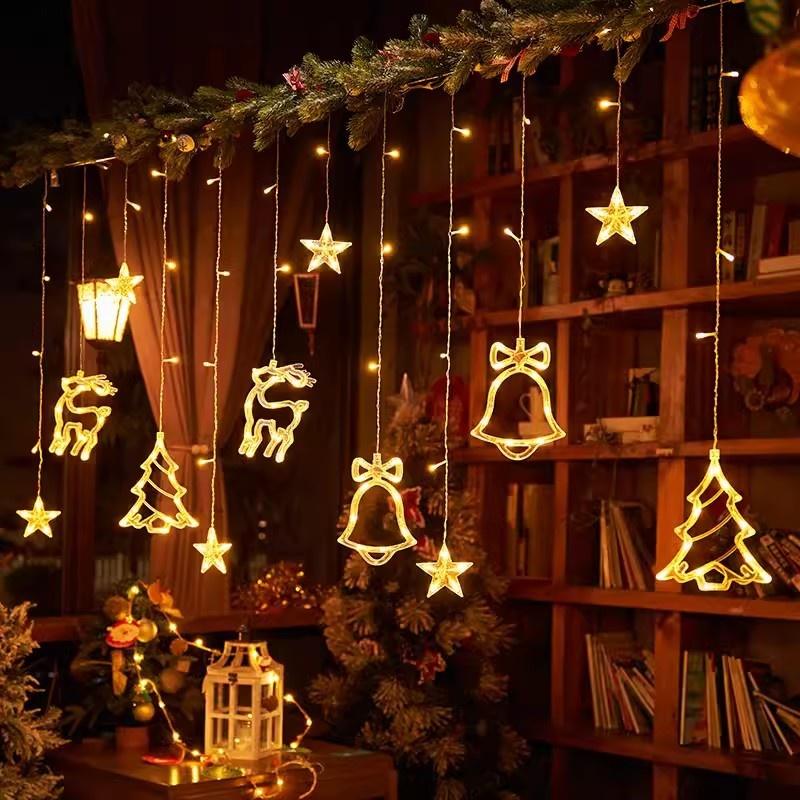 LED Hanging Curtain Lights Star Moon Bulb Wish Balls For Bedroom Window Party Table Decor For Teens Couples Christmas New Year