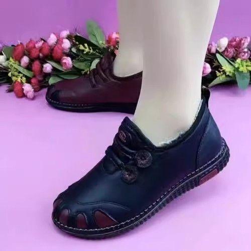 Old Beijing Cloth Shoes Mother Shoes Elderly Winter Cotton Shoes Grandma Non-slip Warm Old Lady Velvet Middle-aged and Elderly Women's Shoes