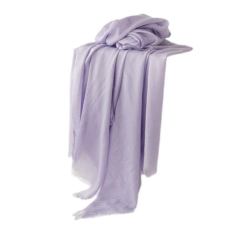 Summer Travel Sunscreen Scarf Imitation Cotton and Linen Shawl Women's High-end Sense Seaside Desert Silk Scarf Yarn Headscarf