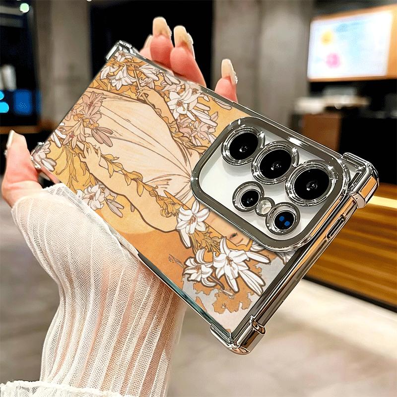 Vintage Alfons Mucha Primavera Plating Phone Case For Samsung Galaxy S24 S25 FE S26 Edge S23 Ultra S22 S21 Plus S20 Anti-Fall Ai