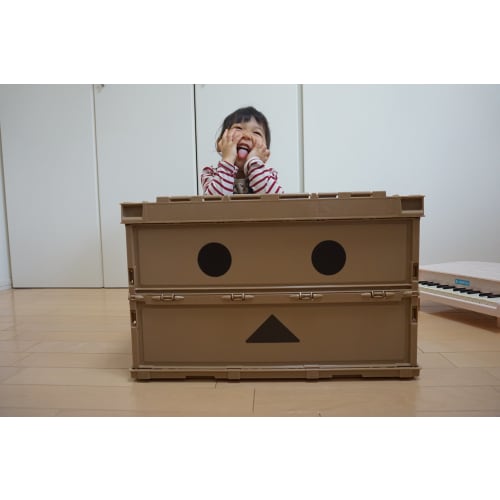 [.co.jp limited] TRUSCO Danbo Thin Folding Container 50L with Lock Lid TR-C50B-A-DNB Storage Case Storage Box