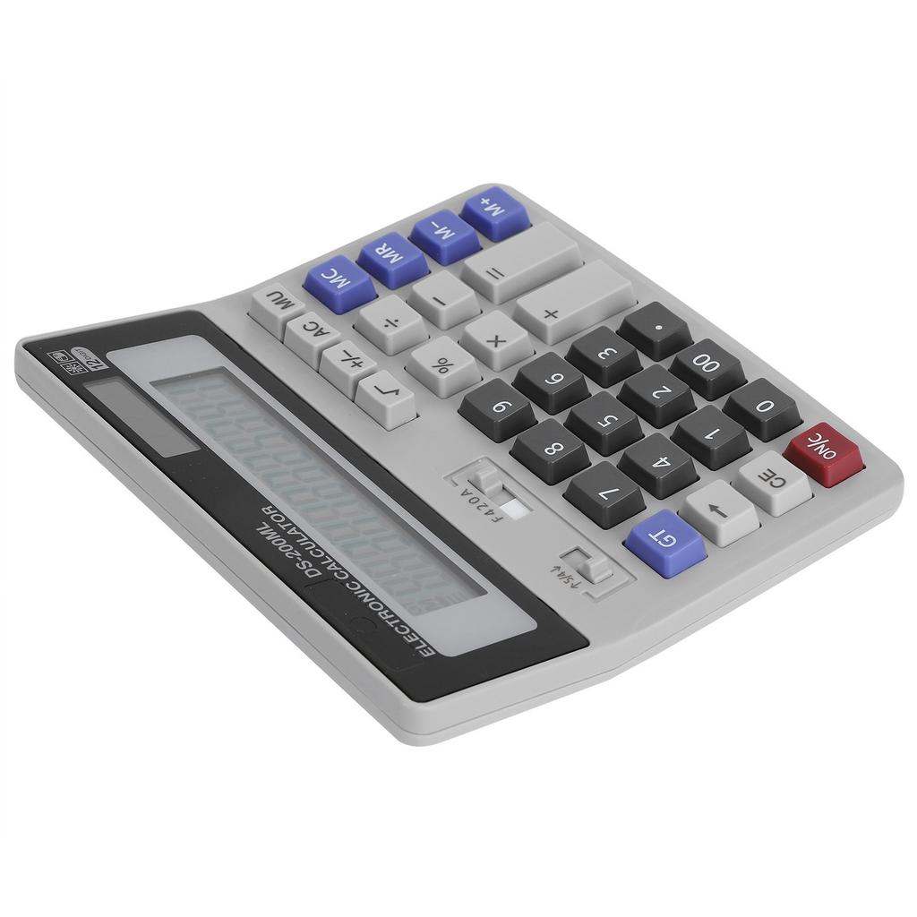 Solar Powered Calculator LCD Screen Basic Office Standard Function Calculator 12 Digit