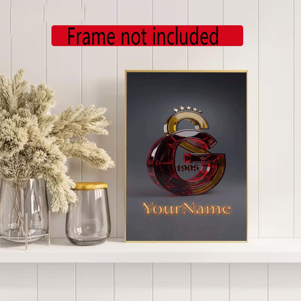 Galatasaray Customize Your Name Diamond Painting Round Diamond Diy Frameless Holiday Artwork Suitable For Home Office Wall Decoration
