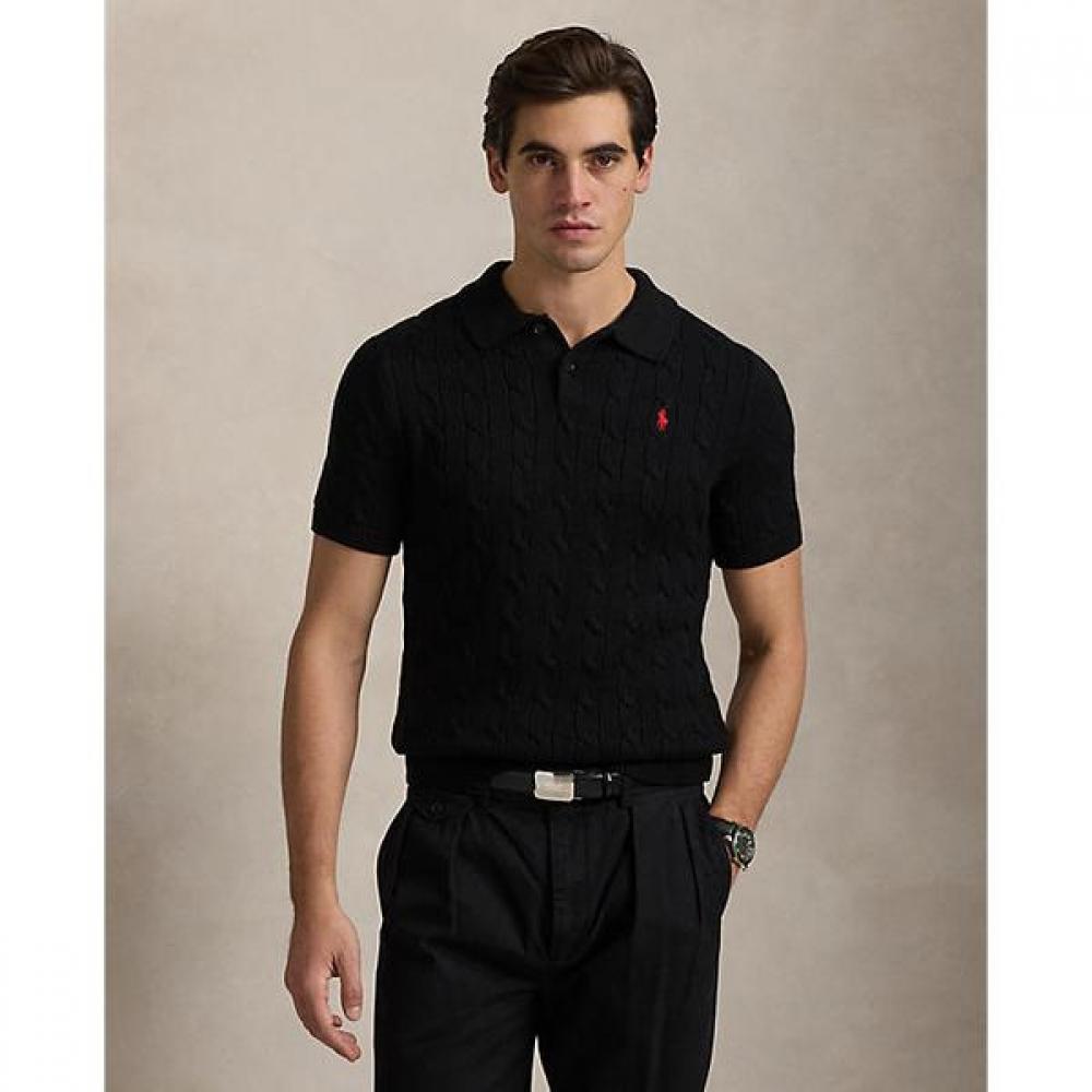 Polo Ralph Lauren Men Cable Knit Cotton Polo Collar Sweater  Mnposwe1n820053001 XS