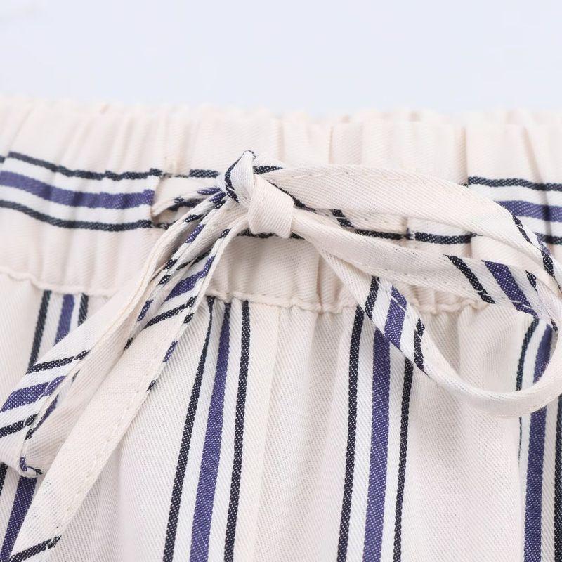 Kaslead New Arrival Women's Clothing Fashion Style Stylish Simple and Versatile Casual Straight-Leg Striped Pants 7563045