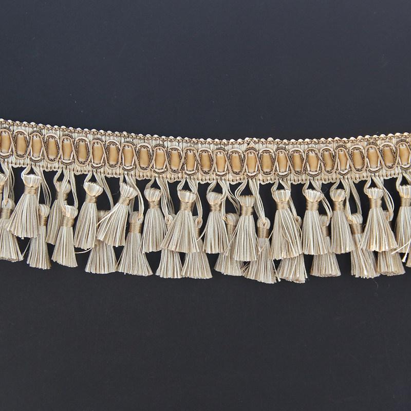 1M High-end European Double Tassel Trim Pendant  Upholstery Curtain Decor Double Layer Fringe Lace Trim For Diy Sewing Craft