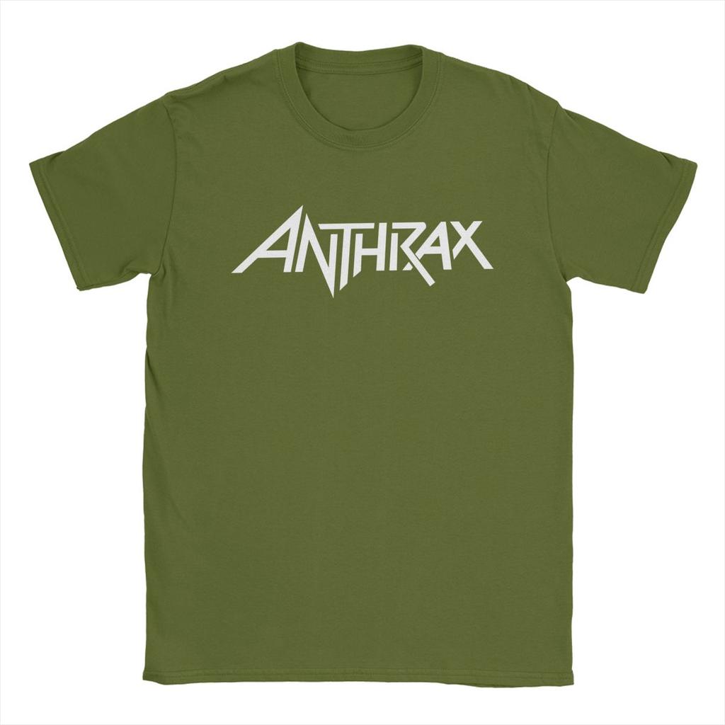 Herren Anthrax Logo T-Shirt Band Reine Baumwolle Kleidung Neuheit Kurzarm O-Ausschnitt T-Shirt Original T-Shirt