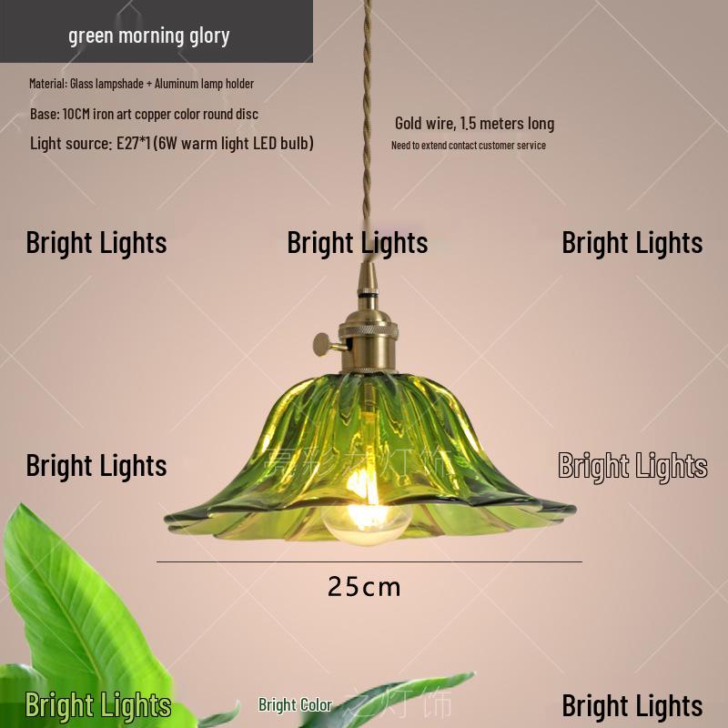 Nordic Minimalist Glass Lotus Leaf Pendant Light for Entryway, Balcony, or Bedside.