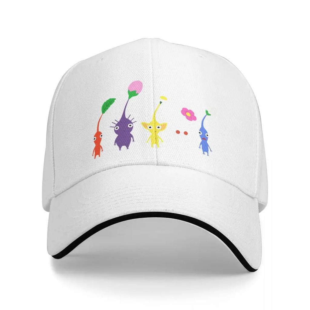 Cute Pattern Blue Pikmin Game Multicolor Hat Peaked Womens Cap Personalized Visor Cycling Hats