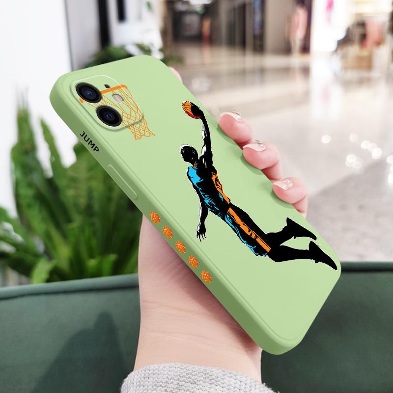 Air Dunk Phone Case For iPhone 12 11 X XR XS 8 7 SE2 Plus Pro Max Mini Liquid Silicone Cover iPhone XS
